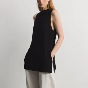 Mod Ref The Nora Vest | Long Mock Neck Sweater Vest BLACK